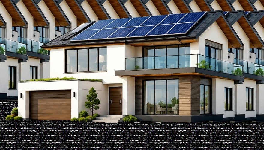 Completed rooftop array on a residential property